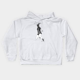 Handball Player Girl Hits The Ball Kids Hoodie